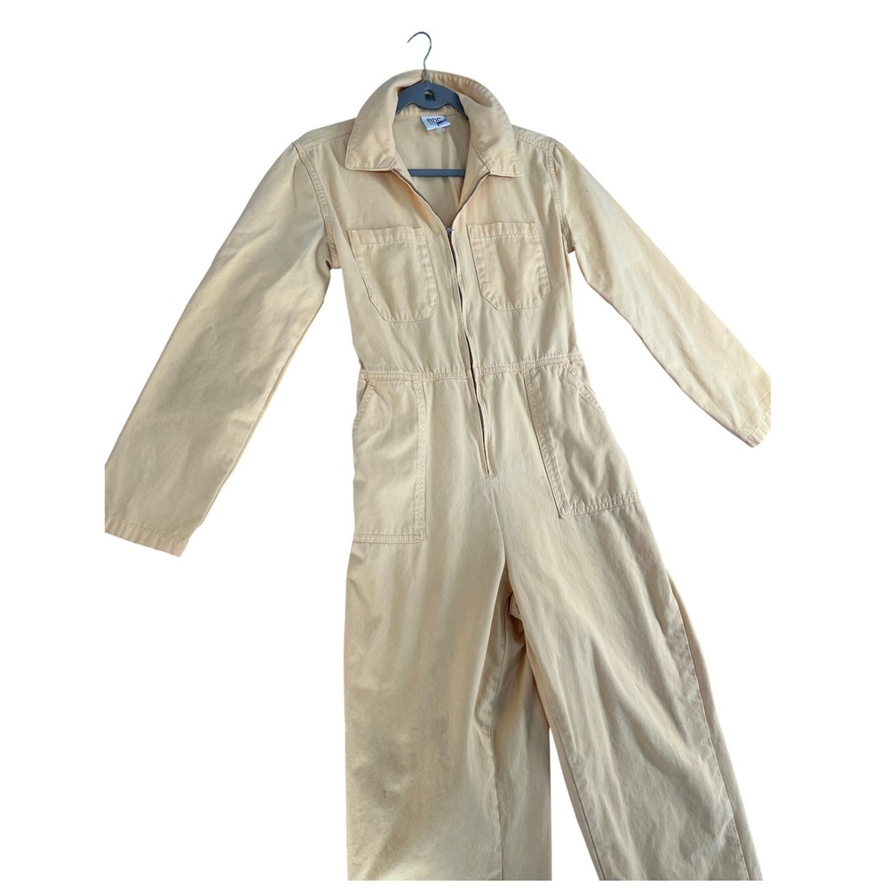 BDG Utility Boiler Jumpsuit Yellow Cotton Long Sleeve Zip Up Size Small UO - Picture 2 of 12